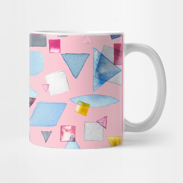 Pocket - Geometric Pieces Pink by ninoladesign